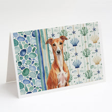 Load image into Gallery viewer, Red Whippet Coastal Sea Glass Greeting Cards Pack of 8