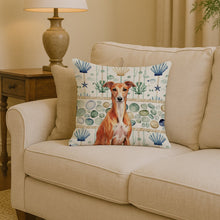 Load image into Gallery viewer, Red Whippet Coastal Sea Glass Throw Pillow