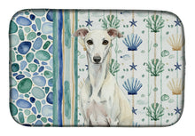 Load image into Gallery viewer, White Whippet Coastal Sea Glass Dish Drying Mat
