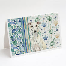 Load image into Gallery viewer, White Whippet Coastal Sea Glass Greeting Cards Pack of 8
