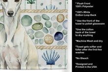 Load image into Gallery viewer, White Whippet Coastal Sea Glass Kitchen Towel