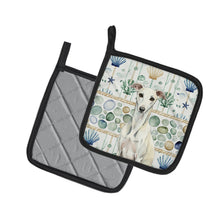 Load image into Gallery viewer, White Whippet Coastal Sea Glass Pair of Pot Holders