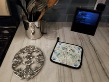 Load image into Gallery viewer, White Whippet Coastal Sea Glass Pair of Pot Holders