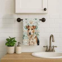 Load image into Gallery viewer, Wire Fox Terrier Coastal Sea Glass Kitchen Towel
