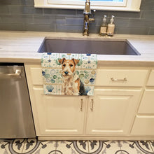Load image into Gallery viewer, Wire Fox Terrier Coastal Sea Glass Kitchen Towel