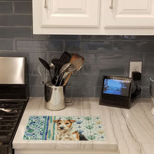 Load image into Gallery viewer, Wire Fox Terrier Coastal Sea Glass Glass Cutting Board