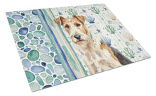 Load image into Gallery viewer, Wire Fox Terrier Coastal Sea Glass Glass Cutting Board