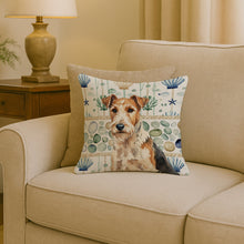 Load image into Gallery viewer, Wire Fox Terrier Coastal Sea Glass Throw Pillow