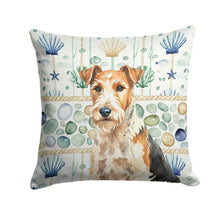 Load image into Gallery viewer, Wire Fox Terrier Coastal Sea Glass Throw Pillow