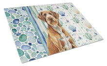 Load image into Gallery viewer, Wirehaired Pointing Griffon Coastal Sea Glass Glass Cutting Board