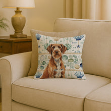 Load image into Gallery viewer, Wirehaired Pointing Griffon Coastal Sea Glass Throw Pillow