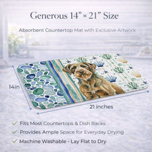 Load image into Gallery viewer, Chestnut Wirehaired Pointing Griffon Coastal Sea Glass Dish Drying Mat