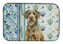 Load image into Gallery viewer, Chestnut Wirehaired Pointing Griffon Coastal Sea Glass Dish Drying Mat