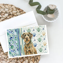 Load image into Gallery viewer, Chestnut Wirehaired Pointing Griffon Coastal Sea Glass Greeting Cards Pack of 8