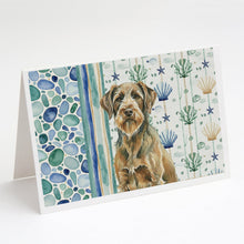 Load image into Gallery viewer, Chestnut Wirehaired Pointing Griffon Coastal Sea Glass Greeting Cards Pack of 8