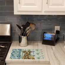 Load image into Gallery viewer, Chestnut Wirehaired Pointing Griffon Coastal Sea Glass Glass Cutting Board