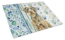 Load image into Gallery viewer, Chestnut Wirehaired Pointing Griffon Coastal Sea Glass Glass Cutting Board