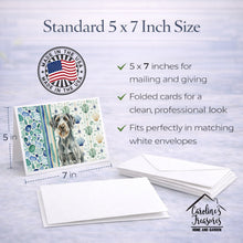 Load image into Gallery viewer, Steel Gray Wirehaired Pointing Griffon Coastal Sea Glass Greeting Cards Pack of 8
