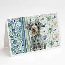 Load image into Gallery viewer, Steel Gray Wirehaired Pointing Griffon Coastal Sea Glass Greeting Cards Pack of 8
