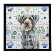 Load image into Gallery viewer, Steel Gray Wirehaired Pointing Griffon Coastal Sea Glass Framed Metal Print
