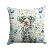 Load image into Gallery viewer, Steel Gray Wirehaired Pointing Griffon Coastal Sea Glass Throw Pillow