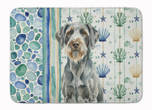 Load image into Gallery viewer, Steel Gray Wirehaired Pointing Griffon Coastal Sea Glass Memory Foam Kitchen Mat