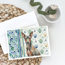 Load image into Gallery viewer, Xoloitzcuintli Coastal Sea Glass Greeting Cards Pack of 8