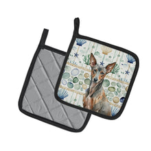 Load image into Gallery viewer, Xoloitzcuintli Coastal Sea Glass Pair of Pot Holders