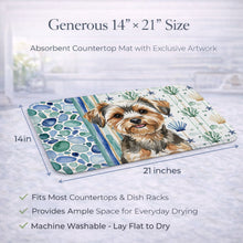 Load image into Gallery viewer, Yorkiepoo Coastal Sea Glass Dish Drying Mat