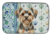 Load image into Gallery viewer, Yorkiepoo Coastal Sea Glass Dish Drying Mat