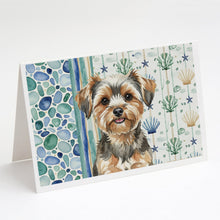 Load image into Gallery viewer, Yorkiepoo Coastal Sea Glass Greeting Cards Pack of 8