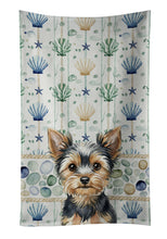 Load image into Gallery viewer, Black and Tan Yorkshire Terrier Coastal Sea Glass Kitchen Towel