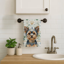 Load image into Gallery viewer, Blue and Tan Yorkshire Terrier Coastal Sea Glass Kitchen Towel
