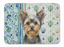 Load image into Gallery viewer, Blue and Tan Yorkshire Terrier Coastal Sea Glass Memory Foam Kitchen Mat