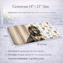 Load image into Gallery viewer, Black &amp; Tan Afghan Hound Coffee Bar Dish Drying Mat