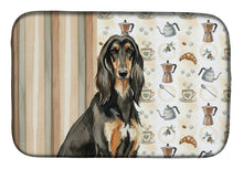 Load image into Gallery viewer, Black &amp; Tan Afghan Hound Coffee Bar Dish Drying Mat