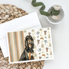 Load image into Gallery viewer, Black &amp; Tan Afghan Hound Coffee Bar Greeting Cards Pack of 8