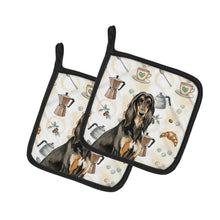 Load image into Gallery viewer, Black &amp; Tan Afghan Hound Coffee Bar Pair of Pot Holders