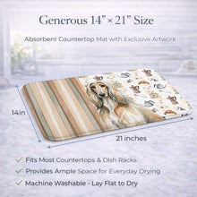 Load image into Gallery viewer, Afghan Hound Coffee Bar Dish Drying Mat