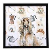 Load image into Gallery viewer, Afghan Hound Coffee Bar Framed Metal Print