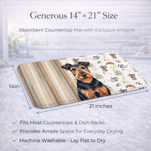 Load image into Gallery viewer, Airedale Terrier Coffee Bar Dish Drying Mat