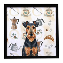 Load image into Gallery viewer, Airedale Terrier Coffee Bar Framed Metal Print