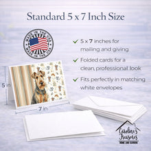 Load image into Gallery viewer, Grizzle Airedale Terrier Coffee Bar Greeting Cards Pack of 8