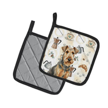 Load image into Gallery viewer, Grizzle Airedale Terrier Coffee Bar Pair of Pot Holders