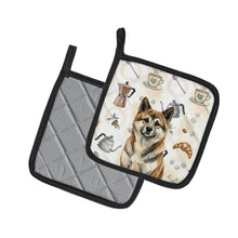 Load image into Gallery viewer, Brindle Akita Coffee Bar Pair of Pot Holders