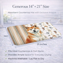 Load image into Gallery viewer, Red Akita Coffee Bar Dish Drying Mat