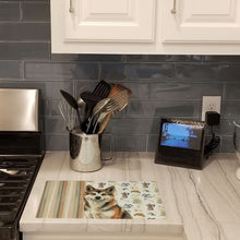 Load image into Gallery viewer, Sesame Akita Coffee Bar Glass Cutting Board