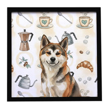 Load image into Gallery viewer, Sesame Akita Coffee Bar Framed Metal Print