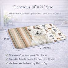 Load image into Gallery viewer, White Akita Coffee Bar Dish Drying Mat