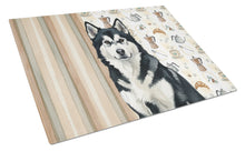 Load image into Gallery viewer, Black and White Alaskan Malamute Coffee Bar Glass Cutting Board